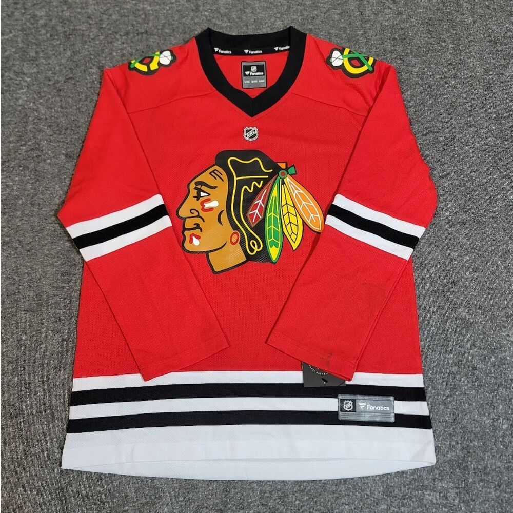 Chicago Blackhawks Fanatics Breakaway Jersey Youth L/XL Red Custom MANACK 00 NHL